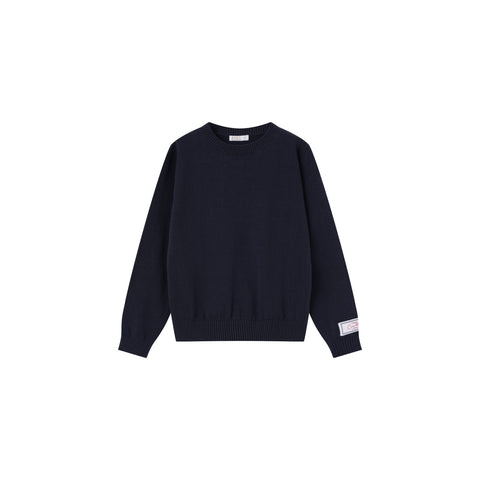 Coco Blanc Knit Crew Sweater Navy