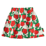 Piupiuchick Short Skirt Ecru W/ Red Roses Print