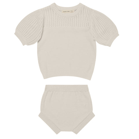 Quincy Mae Pointelle Knit Set | Natural