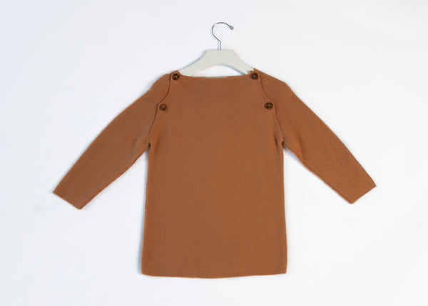 KNIT BUTTON LONG SLEEVE SWEATER PEACHY