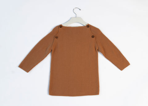 KNIT BUTTON LONG SLEEVE SWEATER PEACHY