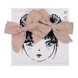 KNOT HAIRBANDS FLUTTER MINI BOW CLIP SET PINK