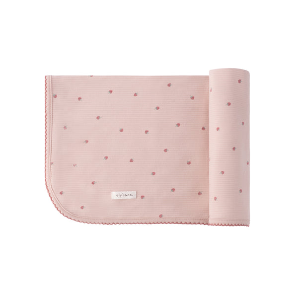 Ely's & Co. Ribbed Cotton Strawberry Collection Pink/Pink Blanket