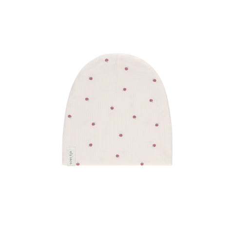 Ely's & Co. Ribbed Cotton Strawberry Collection Pink/Ivory Beanie