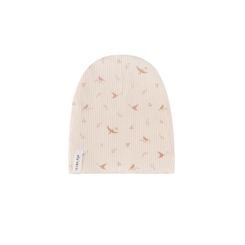 Ely’s & Co Ribbed Cotton - Bird - Pink/Cream - Beanie