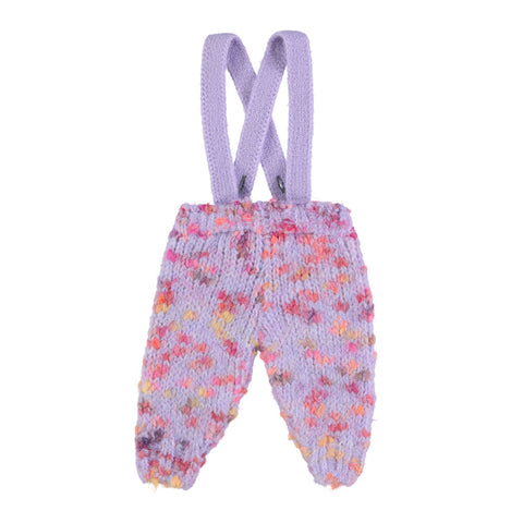 Piupiuchick Knitted baby trousers w/ straps | Multicolor lilac