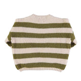 Piupiuchick Knitted sweater | Green & ecru stripes