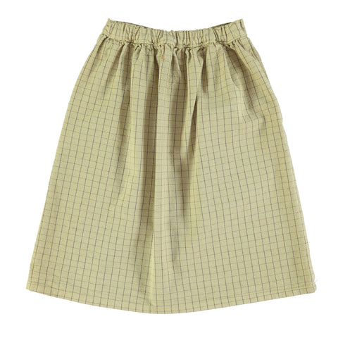 Piupiuchick Long skirt | Sage green checkered