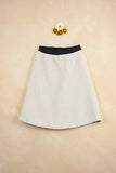 POPELIN Off-white midi-length skirt
