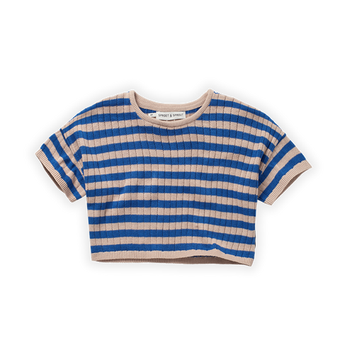 Sproet & Sprout Cropped T-Shirt Knitted Stripes
