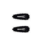 Knot Hairbands Scallop Snap Clip Set Black