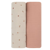 Ely’s & Co Two Pack Muslin Swaddles - Garden Flowers | Pink Peony