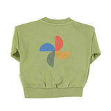 Piupiuchick Sweatshirt | Sage green w/ "calming storm" print