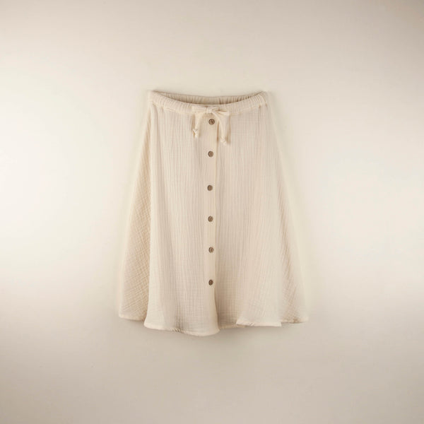 Popelin Off white organic midi-length skirt