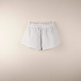 Popelin Loose organic shorts with Swiss embroidery