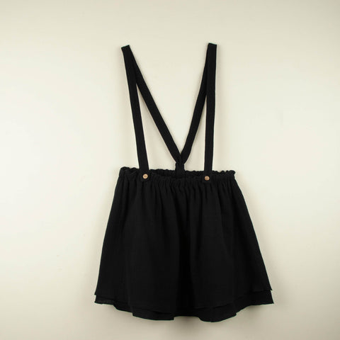 Popelin Black skirt with removable straps