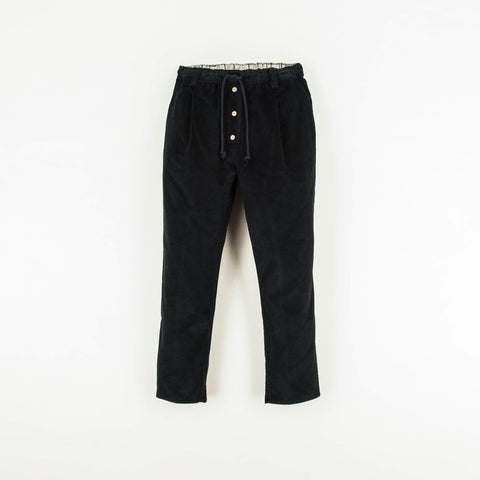 Popelin Black trousers with placket