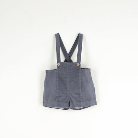 Popelin Grey dungarees with crossover straps