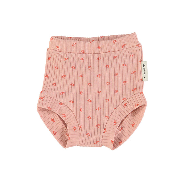 Piupiuchick Baby blommers | light pink w/ red sunshade allover