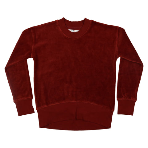 Coco Blanc Velour Sweatshirt ruby red