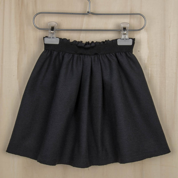 MINIMU CONCETTA-pleated skirt shiny fleece dark grey