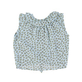 Piupiuchick Baby sleeveless shirt | light blue w/ animal print